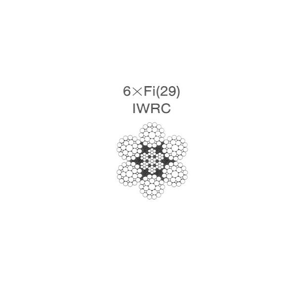 国産品IWRC 6xFi29 O/O、6mm x 50m、1本 Wire Rope 6 x Fi(29) IWRC -