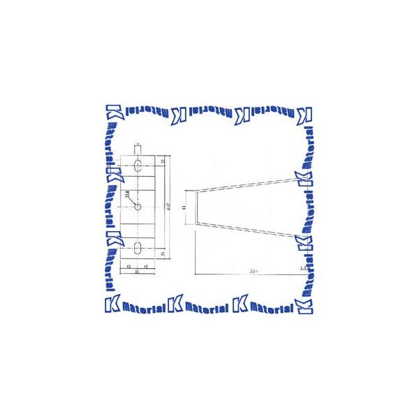 【P】架線金物 壁面フカシ金具 H=220 溶融亜鉛メッキ [52620]
