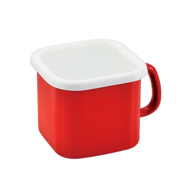 パール金属 ◎ プチッと IH対応ホーロー角型クックポット 12cm レッド