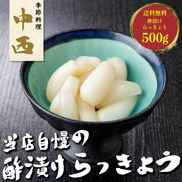 送料無料  酢漬けらっきょう （500g） 漬物 自宅用 無添加 砂丘らっきょう