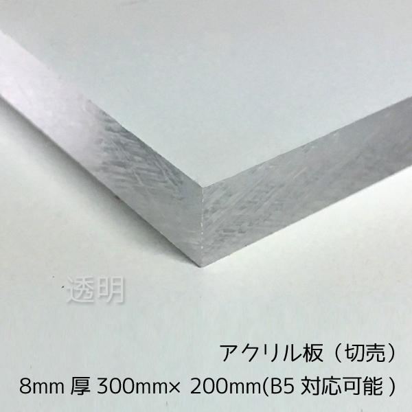 国産　アクリル板です。※アクリル押出板です。※カットは切りっ放しとなります。厚さ8mm300mm×200mm色は透明のみです。【　メール便ご希望の場合　】カートを進んだあと、お届け先情報を入力する際に「配送方法」を「メール便」に変更してくだ...