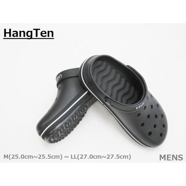 SALE / HangTen ハンテン HT2211 軽量 2WAY ゆったり 波底インソール 甲ベルト クッション Meサンダル 黒 25.0cm〜27.5cm＜27%OFF＞（M/L表示展開）