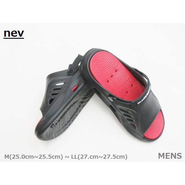 SALE / nev ネブ 817 厚底 クッション性 軽量 2WAY シャワー Meサンダル 黒赤 25.0cm〜27.5cm＜23%OFF＞（M/L表示展開）