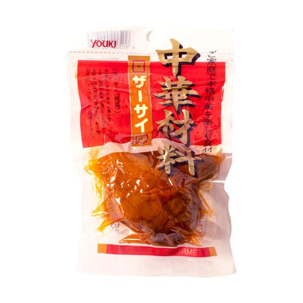 茎からし菜に香辛料を加えて漬け込みました。水で塩抜きをしてから漬け物やスープ、炒め物にお使い下さい。中国四川省産