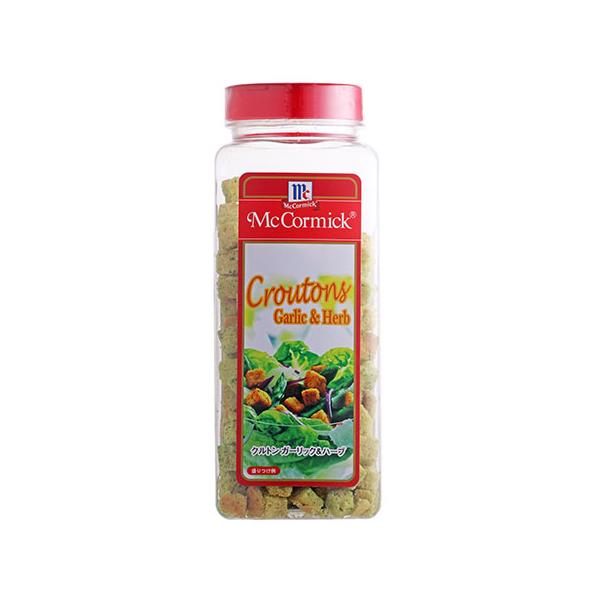 ニンニクとハーブが利いたスパイシーな味わいと、しっかりした歯ごたえが特徴のクルトンです。