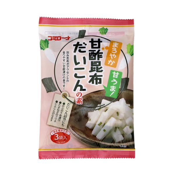 大根によく合う甘酢ベースの食べやすい味に、昆布のうま味を加え、刻み昆布でアクセントを付けた浅漬けの素です。