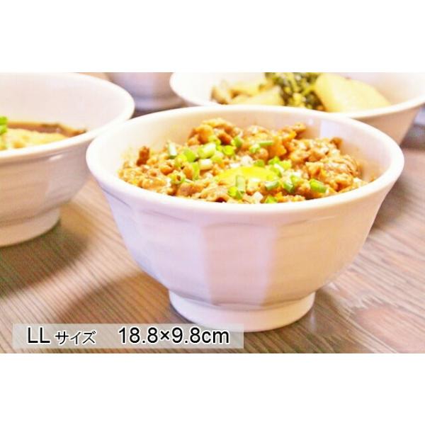 けずり丼ぶり LLサイズ 18.8cm 日本製 白い食器 大盛り どんぶり