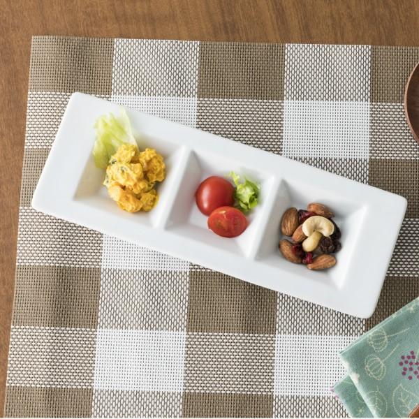 三つ仕切りプレート 25.3cm 中皿 日本製 美濃焼 陶器 洋食器 白い食器