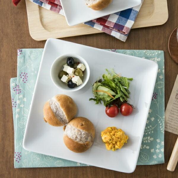 角皿 正方形 24.8cm 日本製 洋食器 白い食器 ホテル食器 カネスズ