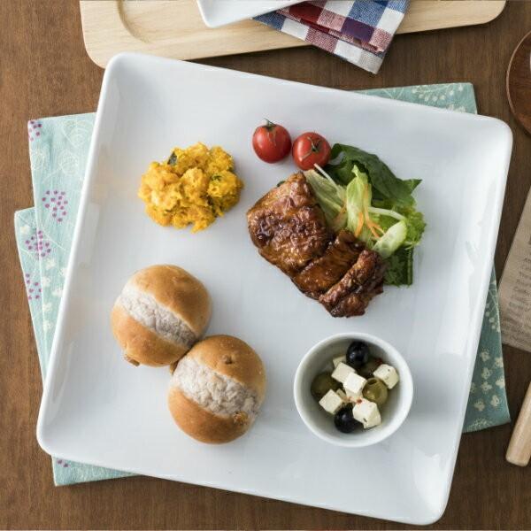 角皿 正方形 28.9cm 日本製 洋食器 白い食器 カネスズ kanesuzu マルチ