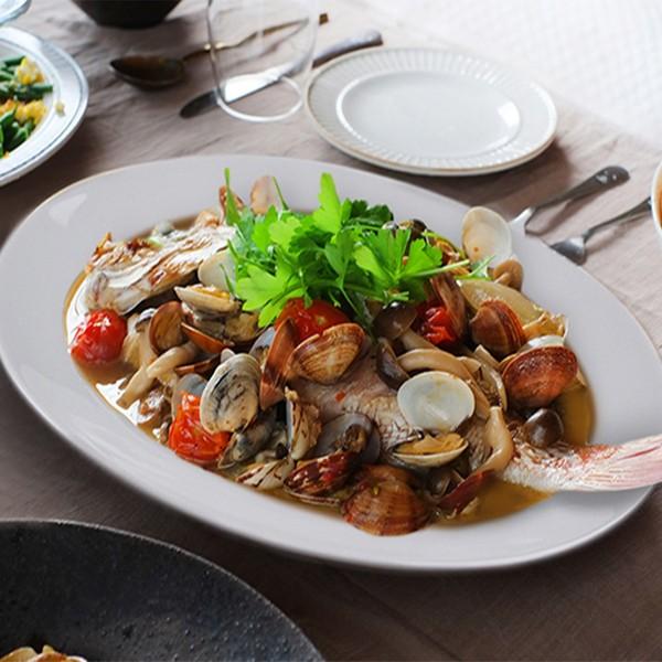 オーバル 特大皿 33cm 白い食器 美濃焼 日本製 アウトレット 洋食器