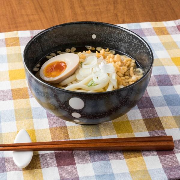 和食器　ドットシリーズ　黒　かわいいでっぷりどんぶり　16cm 美濃焼　丼ぶり　どんぶり　鉢　ラーメン　うどん