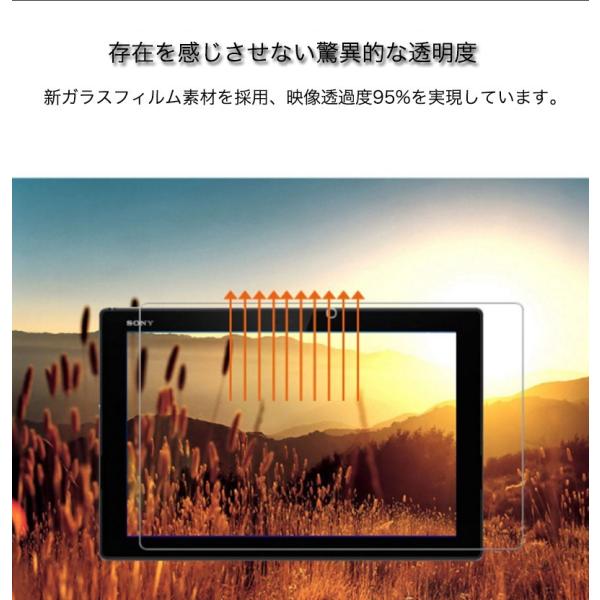 Xperia Z4 Tablet ガラスフィルム Z2 強化ガラスフィルム 9h硬度 飛散防止加工 液晶保護 超薄 高透過率 新作 フィルム 耐衝撃