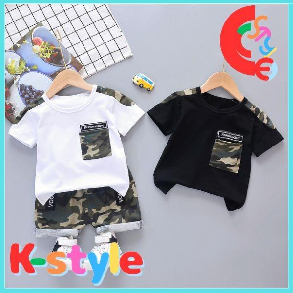 ベビー服 セットアップ 上下セッ ト 90 100 110 迷彩柄 Tシャツ