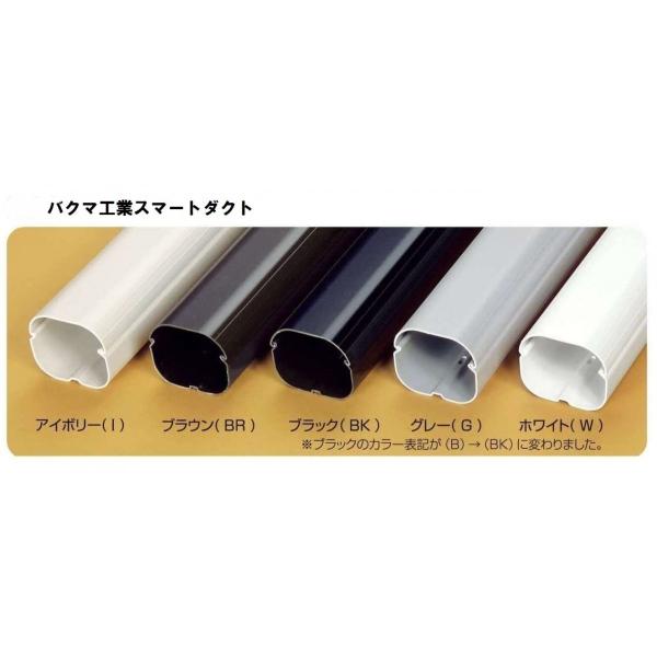 バクマ工業 　エアコン配管化粧カバー法人様・個人事業主様・店舗様限定商品スマートダクトAＤ-7  -15本カラー：アイボリー・ブラウン・ブラック・グレー・ホワイト材質：アイボリー・グレー・ホワイト：PVC　　　ブラウウン・ブラック：　高耐候...