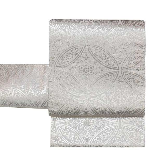 未使用❤西陣袋帯「宮廷有職文様」 プラチナ色　金糸銀糸　フォーマル k-wasou_1520366-w