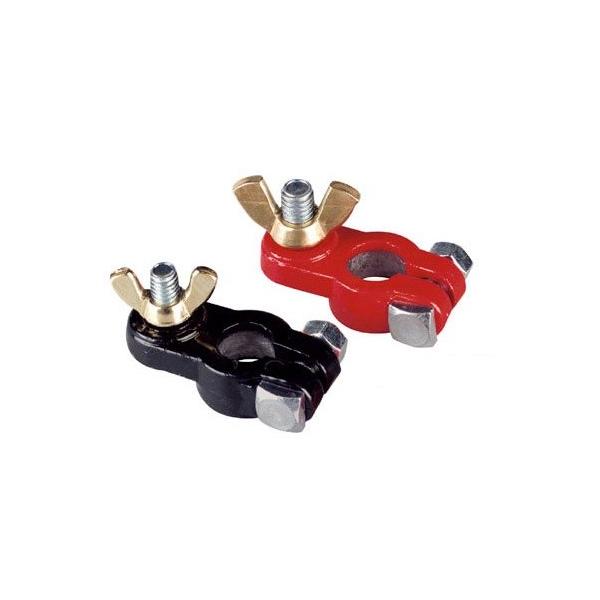 商品詳細 赤色(+極)と黒色(-極)に色付けされたバッテリーターミナルです。バッテリー端子に取り付けることで、簡単にスタッドボルト端子を増設できます。カラーコートターミナルを使用することで、プラスマイナス誤接続の防止につながります。 ■赤端...