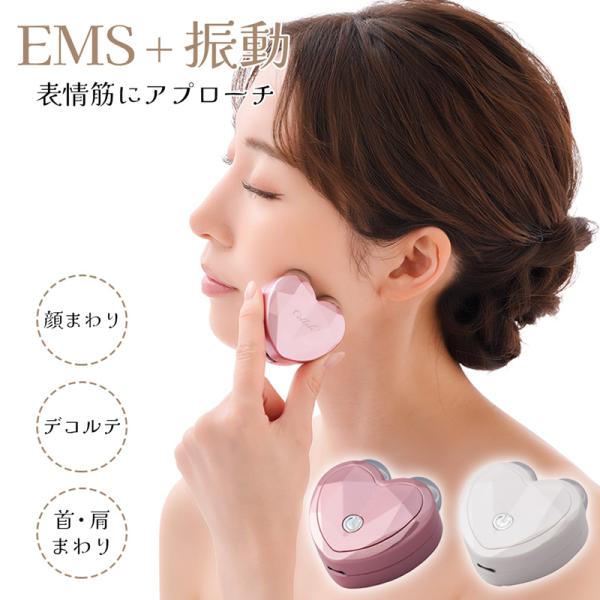 EMS 振動 表情筋ケア リズミカル 3段階調整 ポイント EMSケア  ケア バイブレーション 充電式  顔回り 首まわり 肩まわり デコルテ  美容 プレゼント   328655