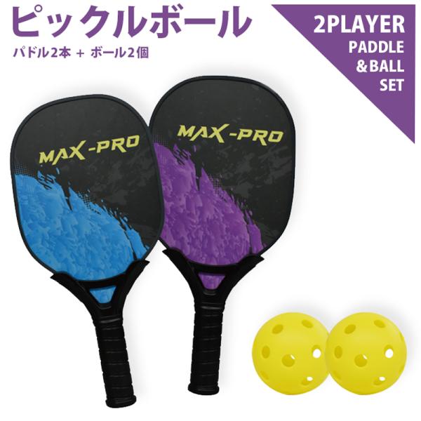 ピックルボール セット パドル×2 ボール×2 スポーツ玩具 2人プレイ