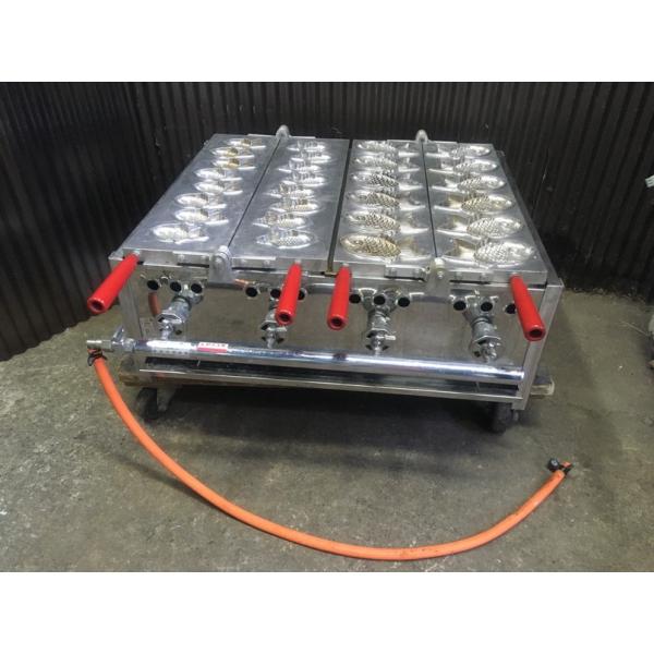 G200116F@卓上たい焼き器2連LPG　W690×D600（+130）×H270mm【専門店の安心の1ヶ月保証付】