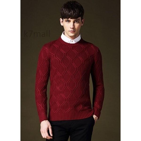 ニットセーター菱形プルオーバーメンズファッションニットトップスハイゲージニットビジネス日系カットソー春秋新作 Theworkouts In