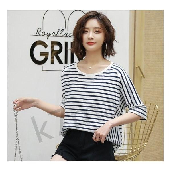 夏服 レディース トップス ボーダー ストライプ Tシャツ カットソー 半袖 切り替え ボーダー トップス q1219 R Afexi324 K7mall 通販 Yahoo ショッピング