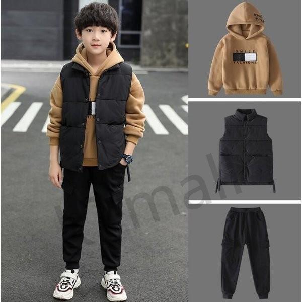 ジャージ キッズ 男子 上下 長袖 秋冬 厚手 裏起毛 子供服 セットアップ 3点セット パーカー Tシャツ 長ズボン スポーツウェア 運動着 暖かい 可愛い おしゃれ Bibs Com Ua