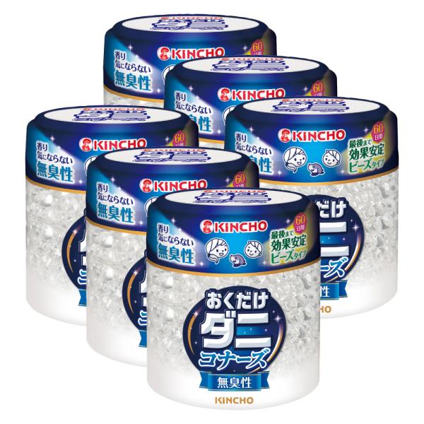 【商品名】おくだけ ダニコナーズ ビーズタイプ 無臭性【内容量】170g×6個【成　分】ダニよけ成分（ベンジルベンゾエート）、緑茶抽出物、香料、吸水性樹脂、界面活性剤（非イオン）、エタノール【適用害虫】屋内塵性ダニ類（マダニやイエダニを対象...