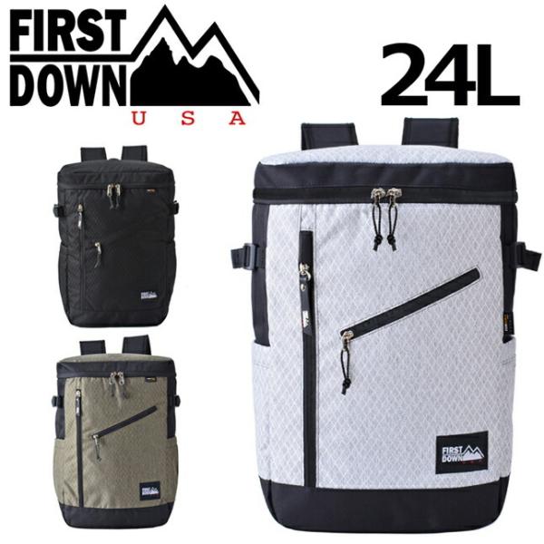 リュック メンズ おしゃれ【38003】FIRST DOWN USA ファーストダウン スクエアリュック 24L リュック BOX型 バックパック 大容量 軽量 A4 PC収納 おしゃれ かっこいい ビジネス 通勤 通学 部活 旅行 修学旅行 スポーツ アウトドア メンズ レディース 男性 女性 男女兼用 FIRST DOWN（ファーストダウン） リュックサック おしゃれ メンズ