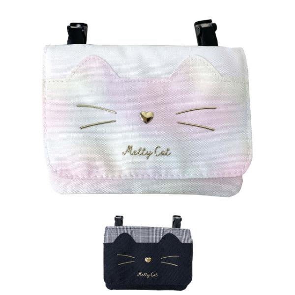 移動ポケット ショルダー  anilet キャットフェイス フラットショルダー hbk-531 抗菌 防臭 ポケットポーチ 女の子 2way ポシェット ショルダー付き クリップ おしゃれ かわいい どこでもポッケ どこでもポケット マスク...