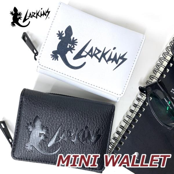 財布 中学生 男子 二つ折り財布 男の子 おしゃれ コンパクト 2つ折り財布 黒 白 LARKINS ラーキンス lks-0022