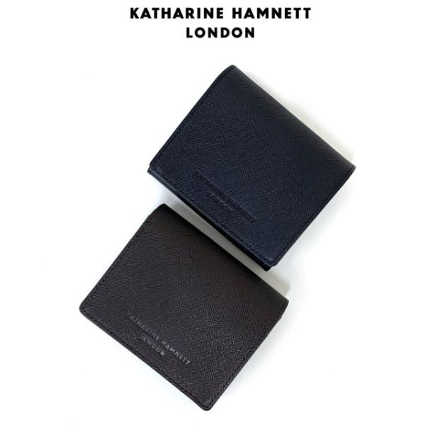メンズ財布 二つ折り KATHARINE HAMNETT キャサリンハムネット PRISM キーリング付き二つ折財布 定期入れ付き 490-50503 革 サイフ 折りたたみ財布 2つ折り 男性 ブランド プレゼント 二つ折り財布 小銭入れ付き 黒 茶 おしゃれ ブランド プレゼント 鍵入れ パスケース KATHARINE HAMNETT（キャサリンハムネット） 二つ折り財布 メンズ