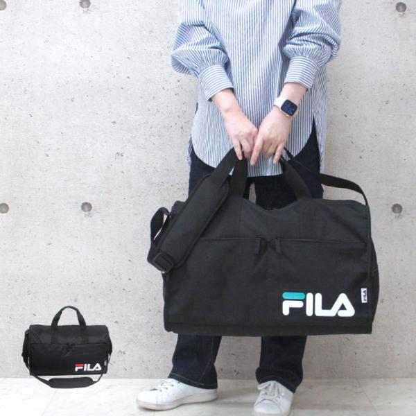 ボストンバッグ 修学旅行 バッグ FILA フィラ ネオンロゴ トラベルボストン 35L fib-1441 ジムバッグ メンズ キッズ ジュニア ブラック グリーン 小学生 中学生 高校生 林間学校 男の子 男子 おしゃれ 女の子 子供 女...