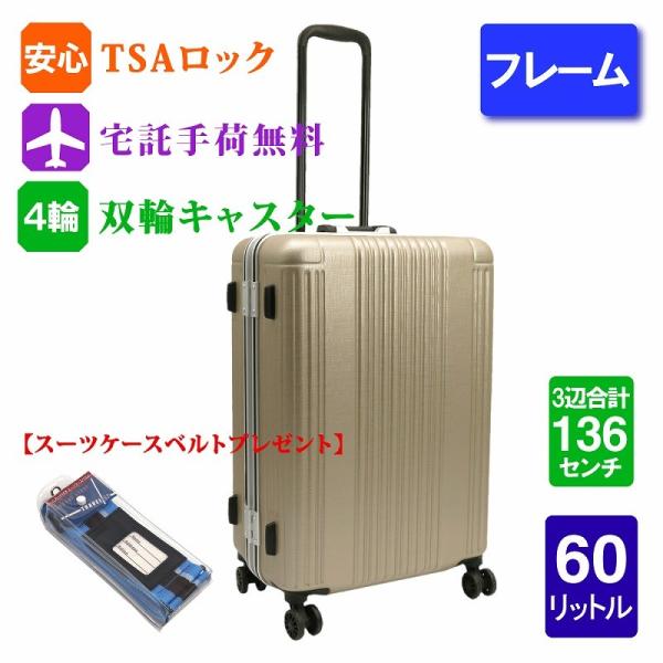 Siffler（シフレ） スーツケース シフレヘアラインゴールド 60L 受託