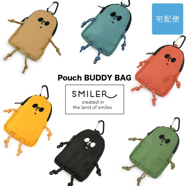カラビナ付きファスナーミニポーチ SMILER スマイラー 小銭入れ Pouch BUDDY BAG キャラクター ゆるかわ 小さい 軽量 レディース メンズ ユニセックス バッグ