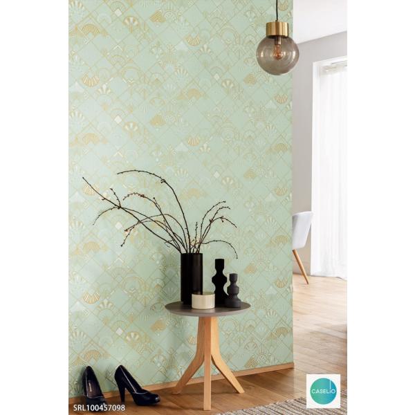 光沢 フランス製 53cm 10m ロール 壁紙 Caselio 幾何学 Srl 53cm 10m ロール クロス アールデコ カベコレ ビニール 輸入壁紙 Diy 1ロール単位 Teclsrl カベコレ リフォーム 店 即日出荷可 の
