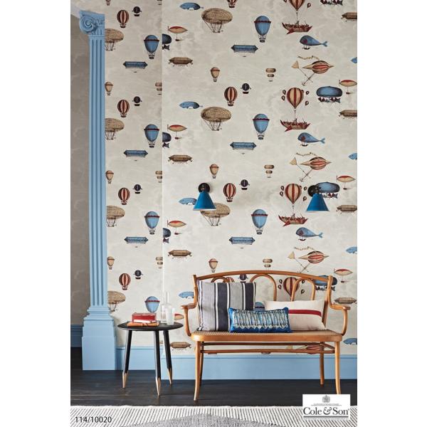 気球 クロス 輸入壁紙 イギリス製 フォルナセッティ 97 1002 Fornasetti Son 布 Cole 店の輸入壁紙 Diy クロス 68 5cm 10m 2本 97 1002 リフォーム 販売単位 1セット 2本入り Tecs カベコレ 店