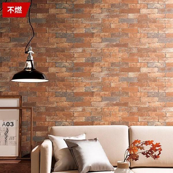 壁紙 のり付き のりつき クロス 国産壁紙 ブラウン レンガ ブロック 不燃 茶色 男前インテリア 男前 サンゲツ Fe Diyリフォームのお店 かべがみ道場 通販 Paypayモール