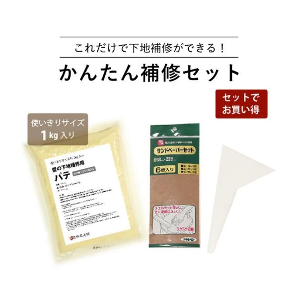 壁紙 施工道具 補修 セット 壁の穴 キズ補修 下地補修 パテセット パテ パテベラ サンドペーパー 壁紙屋本舗 Paypayモール店 通販 Paypayモール