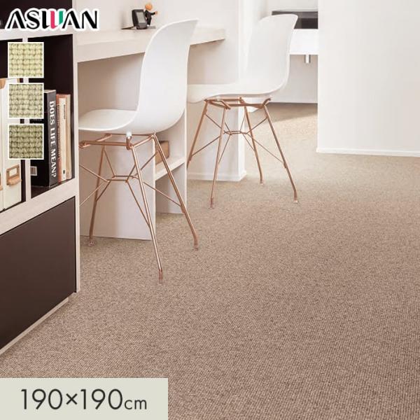 ラグカーペット カーペット アスワン アスシード 全厚9mm 190×190cm