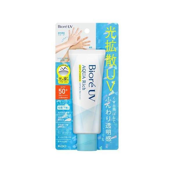 ビオレUVアクアリッチライトアップエッセンスa70ｇ　〈日焼け止めエッセンス〉スーパーウォータープルーフ　化粧下地　トーンアップ　マスクメイク