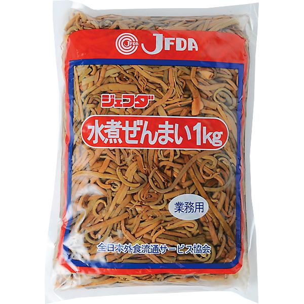 水煮ぜんまい1kgお手軽山菜水煮（ぜんまい）。灰汁抜きの手間なく、軽く水洗いするだけでご使用いただけます。ナムルなどの和え物や煮物に良く使われる定番食材です。JANコード 4962252900186原材料 ぜんまい、pH調整剤（クエン酸）