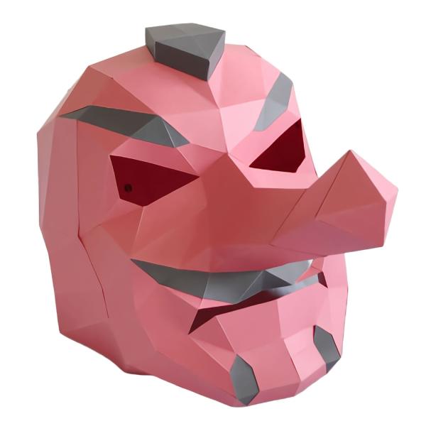 てんぐ（天狗　テング）３Ｄマスク　ペーパークラフト　ＤＩＹ　かぶりもの人気動物シリーズ【かぶれますく】おもしろかわいい被り物マスクです。ハロウィン、仮装パーティー、夏休みの工作等様々なイベントで３Ｄマスクをお楽しみください！【パッケージサイ...