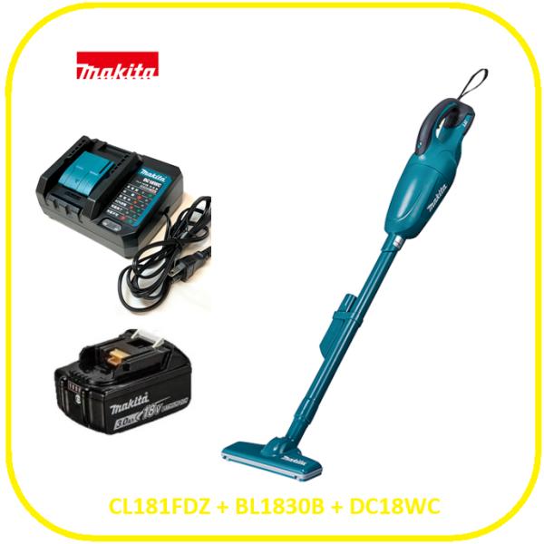マキタ18V充電式クリーナ CL180FD　純正バッテリーBL1430B付 マキタ（makita） 18V 充電式クリーナ CL180FDZ(青)+充電器(DC18WC)+