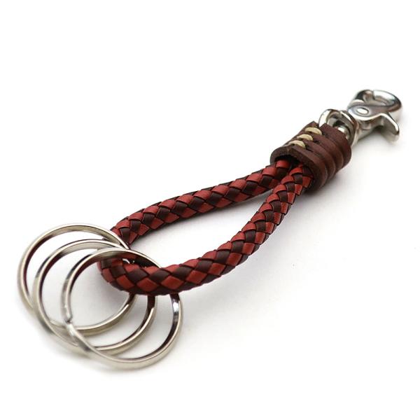 メール便可 キーリング キーホルダー ボザール 牛革 レザー KC'ｓ ケイシーズ 馬具 ブラウン レッド KEY050