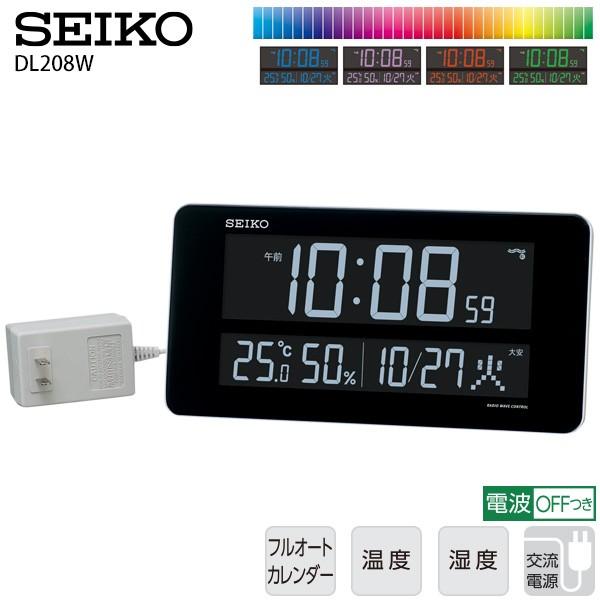 SEIKO 電波 デジタル DL208W セイコークロック クロック 表示 置 SEIKO 電波 デジタル DL208W セイコークロック クロック 表示 置