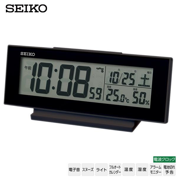 73) 訳あり品　セイコー電波掛時計 温湿度計付 セイコータイムクリエーション 温度湿度・カレンダー表示付き