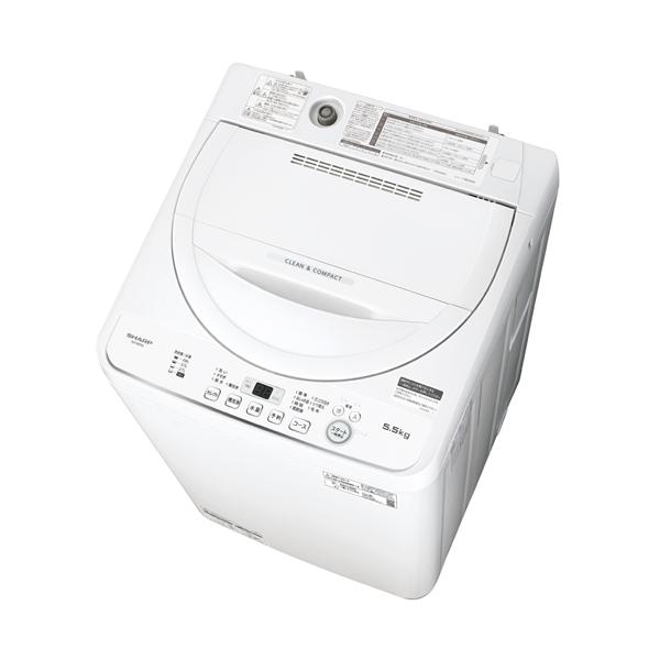 SHARP（シャープ） ES-GE5G-W 5.5kg 全自動洗濯機 ホワイト系 : 家電の 