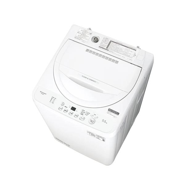 シャープの全自動電気洗濯機「ES-GE5B-T」 SHARP（シャープ） ES-GE5J-W タテ型全自動洗濯機 ホワイト系 洗濯5.5