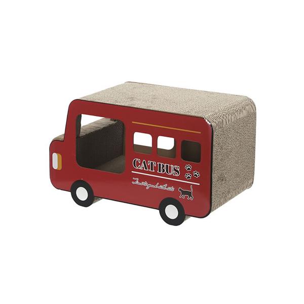 ポップで可愛らしいロンドンバス型の猫用爪とぎ。リバーシブルで表面と裏面で色が違うため、お好きな面を選んでご使用いただけます。イラスト部分以外は全面段ボールになっているので、思う存分猫ちゃんが爪を研ぐことができます。ロンドンバスの中の空洞は猫...